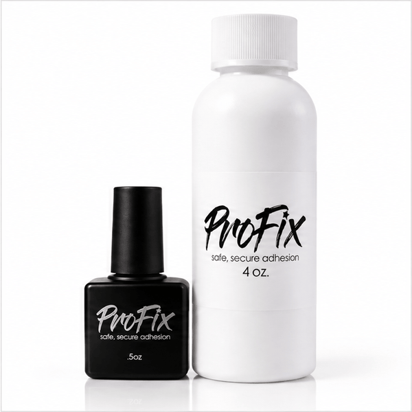 Profix bonder for acrylic and gel enhancements in .5 ounce bottle and 4 ounce refill