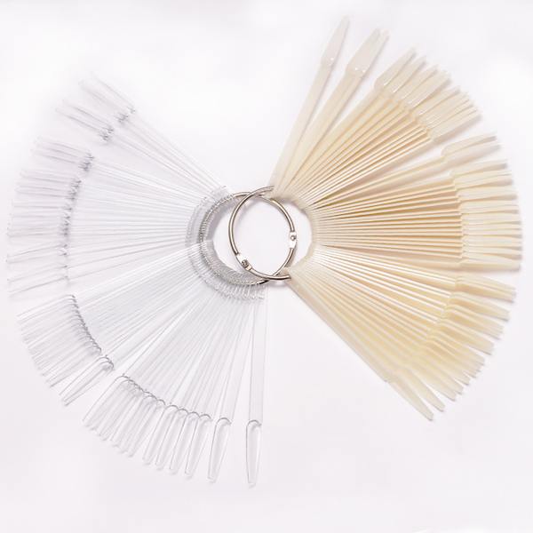 nail swatch tips natural and clear coffin shape
