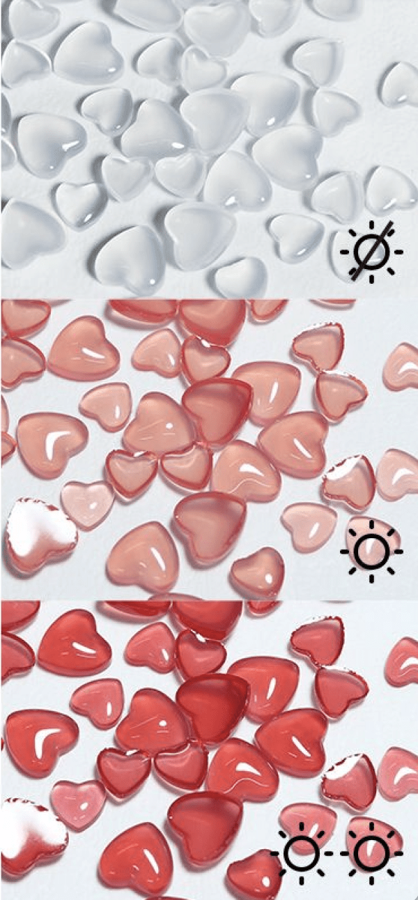 Red UV heart nail art