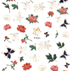 Red flower nail decal
