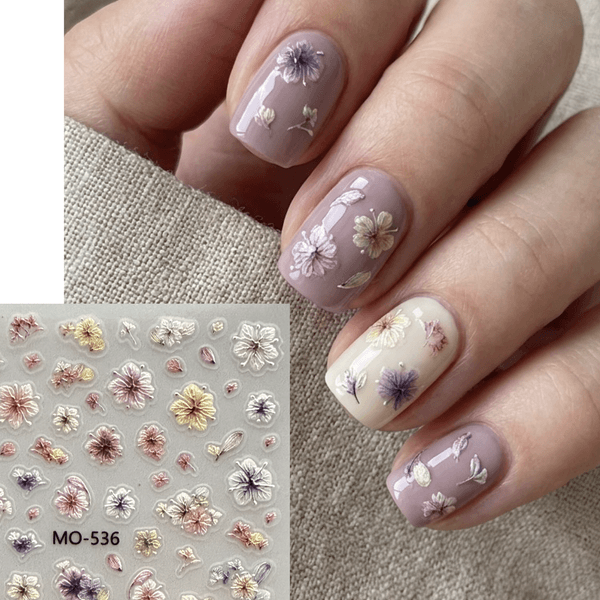 Flower nail decals