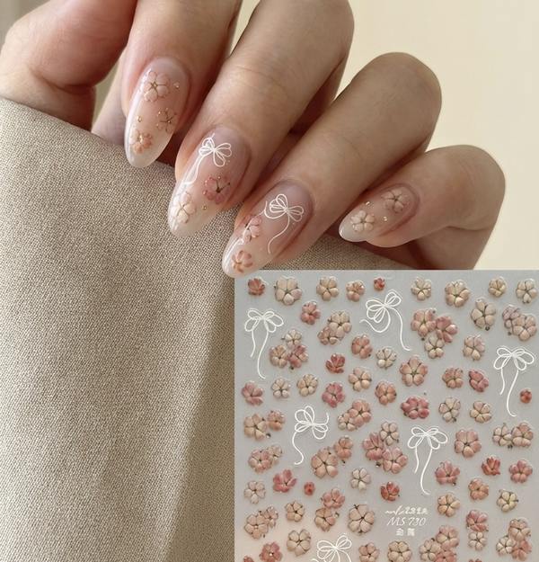 Flower nail decals