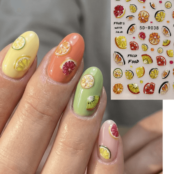 Fruit nail decals