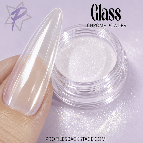 TRANSPARENT CHROME POWDER ON NAIL