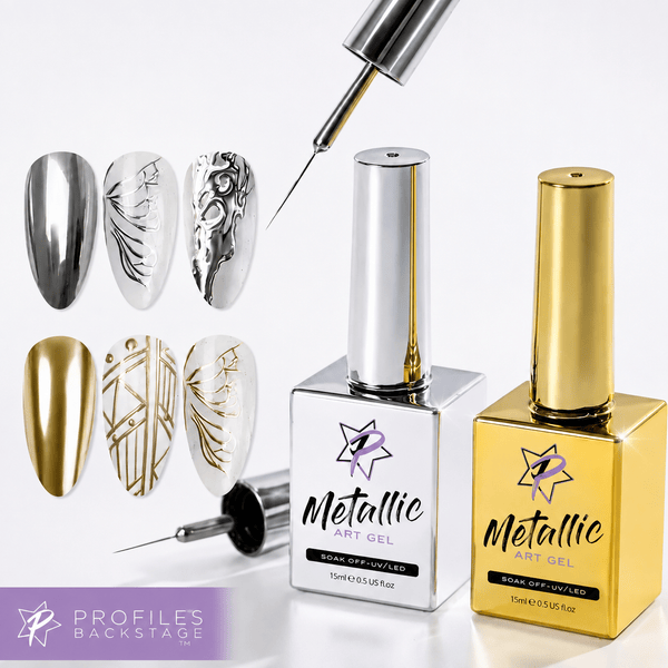metallic gel polish liner