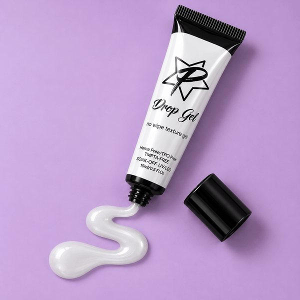White drop gel, squeezing out of a tube