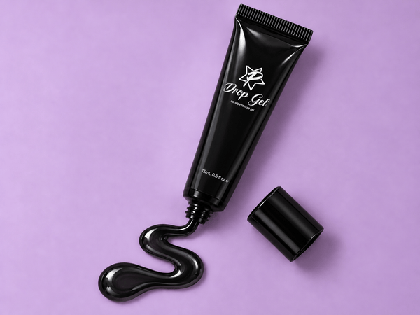 Black drop out, squeezing out a bottle